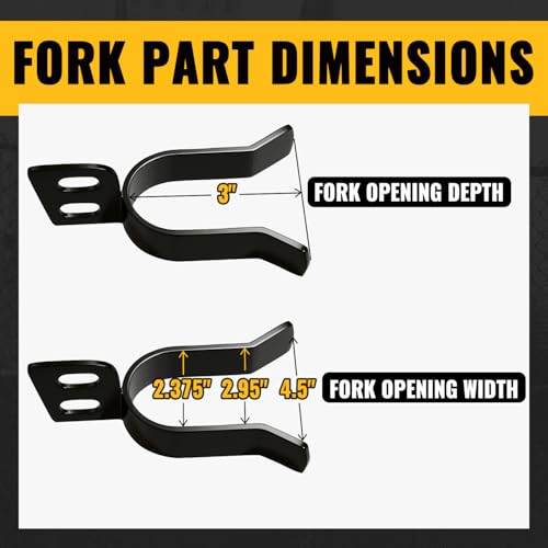 VIVIDA Chain Link Fence Gate Latch 1-3/8" x 2-3/8", Black Fork Latch, 1 PCS | Black Chain Link Fence Parts, With Padlock Hole, Bolts & Nuts Included - size: 1-3/8" x 2-3/8" (1 PCS)