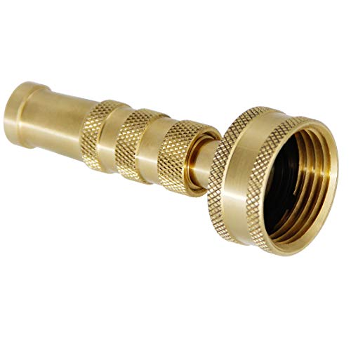 ATDAWN Brass Hose Nozzle, Heavy-Duty Brass Adjustable Twist Hose Nozzle, 2 Pack (3") - size: 3 Inch