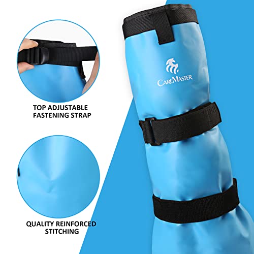 Hoof Soaking Boot for Horse, Waterproof PVC Hoof Soaker Bag with EVA Foam Pad, Secure 3-Strap Equine Icing & Soaking Boot for Hooves Care, Fits Most Hooves - color: Sky Blue