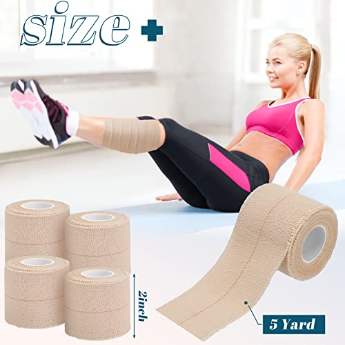 Elastic Tape Bandage Self Adhesive Wrap, 2 Inch x 5 Yard | Athletic Elastic Flexible Stretch Bandages Bulk for Sports Support Animal Pets