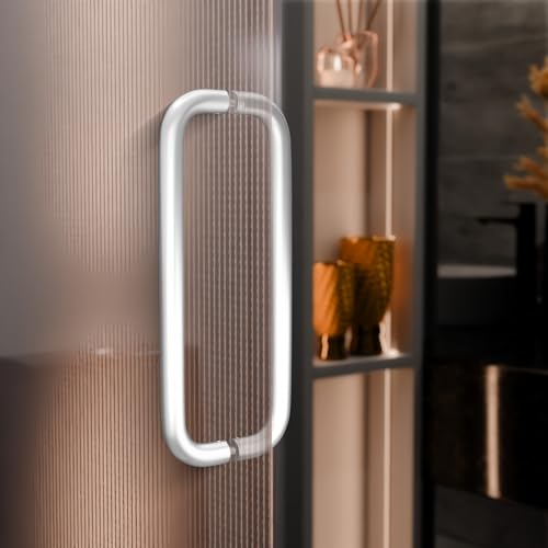 BRIXWELL Straight Back-to-Back Pull Handle Aluminum Material, Clear Anodized Finish, 11" Total Length, 10" Center-to-Center, 1" Diameter, 3-1/4" Projection - color: Clear Anodized, size: 11 Inch