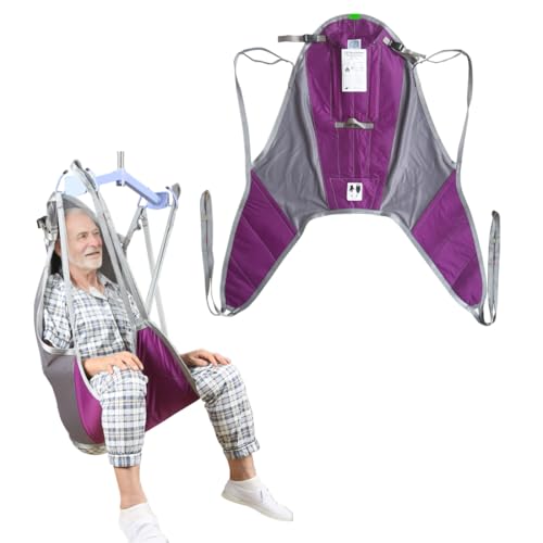 EZ Assistive Patient Lift Sling,Divided Leg Sling with Low or High Back, Lift Sling for Transfer and Positioning and Lifting, 500lb Weight Capacity (Large-High Back) - size: Large-High Back