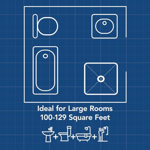 Broan-NuTone Bathroom Exhaust Fan with LED Light and Roomside Installation, Energy Star Certified, 110 CFM, Very Quiet 1.0 Sones White, AE110L | 1.0 Sones, ENERGY STAR Ceiling Exhaust Bath Fan for Moisture Removal & Quiet Bathroom Ventilation - size: 110