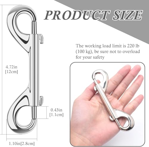 ERKOON 15 Pack Double Ended Bolt Snap Hooks Extra Large 4.7inch Zinc Alloy Mental Clips Heavy-Duty Trigger Snaps for Horse Tack Water Bucket Feed Bucket Dog Leash Horse Pet Sling, 220LBS Load Capacity - size: 4-7/10 15 Pack