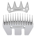 TAKEKIT Sheep Shears Wool Clippers Universal Replacement Blades, Shearing Comb and Cutter Blade Set, Stainless Steel Straight 13-Teeth