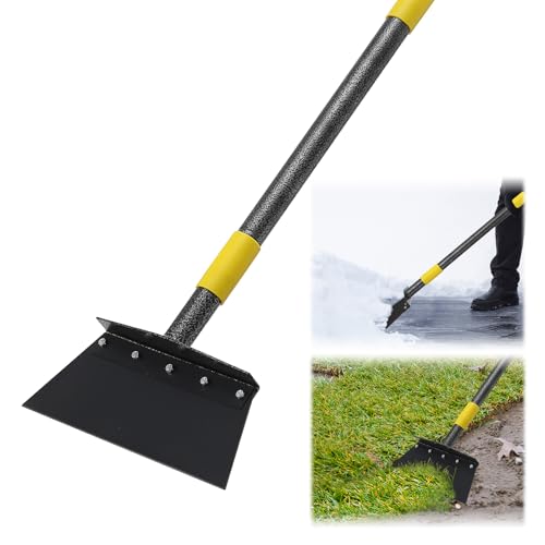 Multifunctional Flat Shovel, 88" Long Handle Manual Weeder, Heavy Duty Metal Floor Scraper Ice Chopper Snow Shovel Spade Garden Tool for Digging, Weeding,Scraping, Ice Remove, Lawn Edging