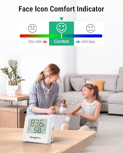 TempPro TempAir Bluetooth Digital Hygrometer Indoor Thermometer of 260FT | Humidity Meter with Smart App, Room Thermometer Humidity Gauge with Temperature Humidity Sensor - size: Bluetooth Thermometer