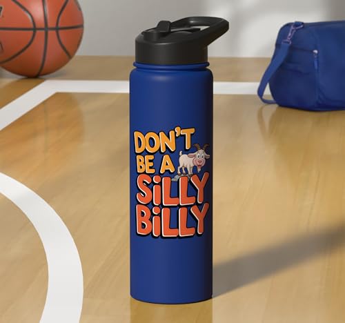 Funny Goat Kid Sheep Lamb Animal Joke Stainless Steel Insulated Water Bottle - color: Royal Blue