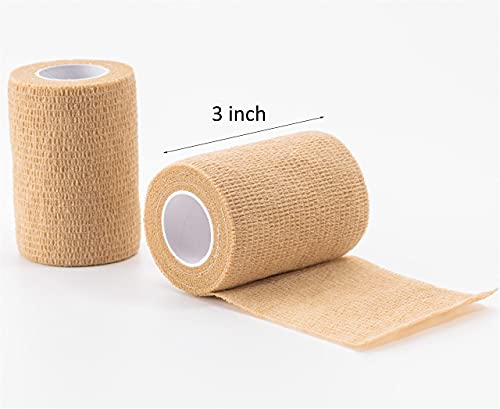 Self Adhesive Bandage Wrap 3 inch, for Wrist Ankle Sprains, Vet Wrap for Animals, 12 Rolls