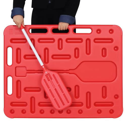 Livestock Sorting Panel with Sound Paddle 38x33 Inch Plastic Sturdy | Animal Guide Board Pigs Hogs Sheep Goats Cattle Gate Steel Ball Sound Paddle Dual Handles Portable Farm Equipment