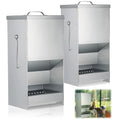 2 Packs Metal Rabbit Feeders for Cages Galvanized Steel Bunny Food Dispenser Automatic Rabbit Feeder for Rabbits Chicken Guinea Pigs Ferrets and Other Small Animals