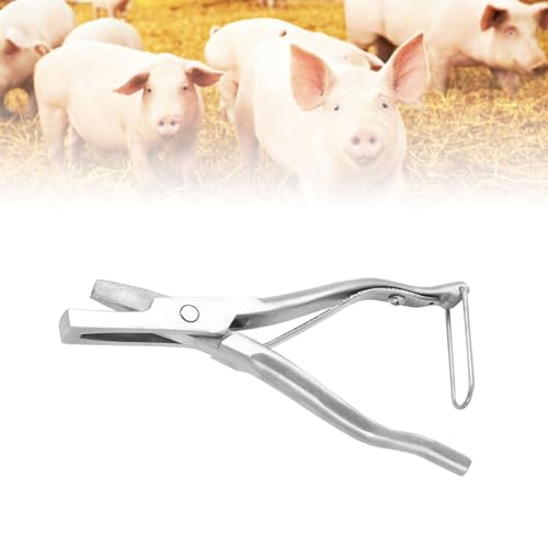 VBESTLIFE Ear Tag Plier, Stainless Steel Pig Ear Notcher, Livestock Ear Notcher Marking Tool, Animal Identify Tool for Farm Animals (V Shaped Ear Notcher)