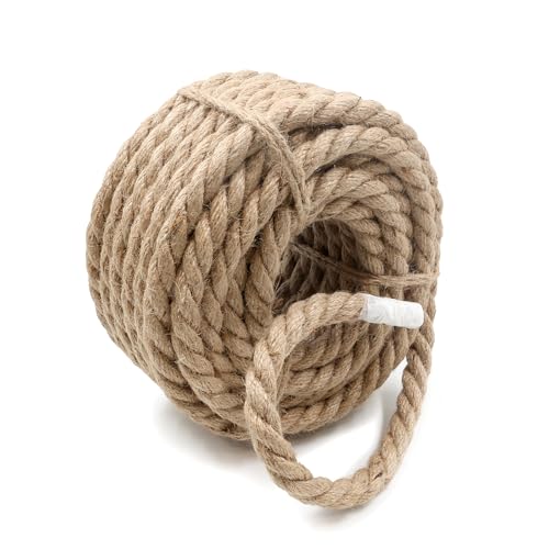 Jute Rope 9/16 in x 50 ft, Natural Rope for Garden Decor - size: 9/16" x 50'