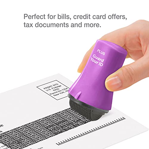 Guard Your ID Wide Identity Theft Protection Roller Stamp, 3-Pack for Mail - color: Purple, size: Wide 3-Pack