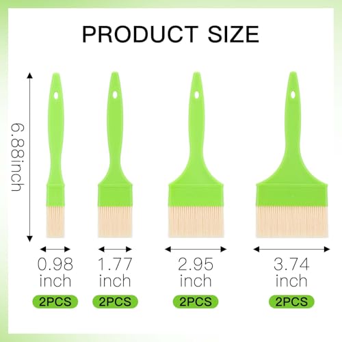8 Pcs Pastry Brush - Cooking Grease Brush, Food Brushes For Baking/Grilling/Spreading Marinades/Butter/Sauces/Eggs, Durable Kitchen Culinary Utensil