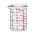 Ackers BORO3.3 4 oz/120 ml Glass Measuring Cup with V-Shaped Spout, 1 Count | 3.3 borosilicate glass with a wide opening and five printed measurement units for small-batch cooking, baking and drink prep - size: 120 ML (4 Oz)-SINGLE