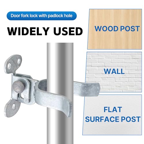 1-3/8" Flat Back Wall Mount Chain Link Gate Latch, Gate Latches for Metal Gates, Suitable for Wooden Door Frames or Walls - color: 2 Pcs Silver