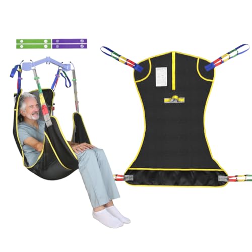 Universal Full Body Patient Lift Sling, Heavy Duty 500lbs Weight Capacity, Mesh Transfer and Bathing Sling for Home & Hospital Care, Easy Adjust and Washable (Medium) - size: Medium