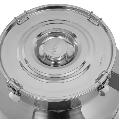 DYNAMI 20Gal 304 Stainless Steel Milk Bucket with Faucet,Thickened 304 Stainless Steel Milk Can w/Sealing Lid, Large Liquid Container Storage,for Milk,Wine, Oil Storage Transport (76L/20Gal,w/Faucet) - size: 76L/20Gal
