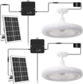 Solar Ceiling Fan with Light Indoor Outdoor, Daytime Available Solar Shed Fan Light with Pull String, 3-in-1 Modes, IP65 Waterproof for Gazebo, Shed, Barn, Patio, Chicken Coop 2 Pack - size: 2 Pack