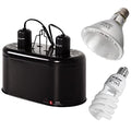 REPTI ZOO Reptile Heat Lamp Reptile Light Fixture Combo Pack, 100W UVA Turtle Basking Spot Lamp Reptile Heat Bulb & 26W UVA UVB Reptile Light Fluorescent UVB Bulb 5.0