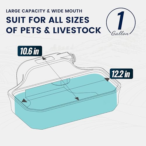 PETIMI Automatic Dog Water Dispenser, 1 Gallon Auto-Fill Dog Water Bowl Dispenser for Indoor/Outdoor, Large Water Feeder for Pets & Livestock, Fits GHT 3/4" Faucet, BPA Free, Easy to Clean, Gray - color: Gray
