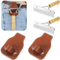 Blulu 2 Set Cattle Comb Brush Holder Cattle Show Grooming Brush Livestock Show Supplies Horses Metal Comb Brushes Cow Mane and Tail Brushes with Wood Handle for Cattlles Cow Goat Sheep Pig Pet Dog
