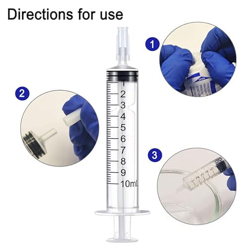 12 Pack 10ml Syringe for Liquid Without Needle,Syringe with Cap,Individually Wrapped,Measurement for Scientific Labs,Measuring Liquids,Pet Feeding,Oil or Glue Applicator (A 12 Pack 10ml) Straight Mouth - size: A 12 Pack 10ml