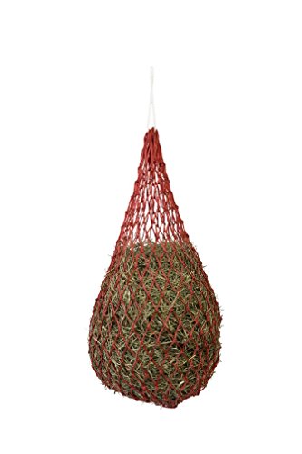 Weaver Equine Slow Feed Hay Net, 36” Small Hole Synthetic Rope Horse Hay Feeder for Slower Feeding, Ideal Horse Hay Net for Horse or Goat Shows - color: Red