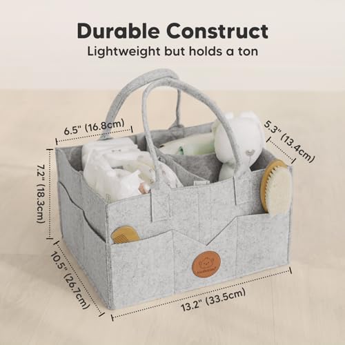 Keababies Baby Hair Brush and Baby Diaper Caddy Organizer - Brush with Soft Goat Bristles - Large Nursery Organizer, Cradle Cap Brush, Car Storage Organizer