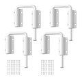 Upgraded Sliding Door Loop Lock, Gate Latches, White-4PCS | 90/180 Degree Patio-Security U-Bolt Latch Lock for Barn Door, Closet, Fence, Window, Multi-Angle, Aluminum Alloy - color: White-4PCS