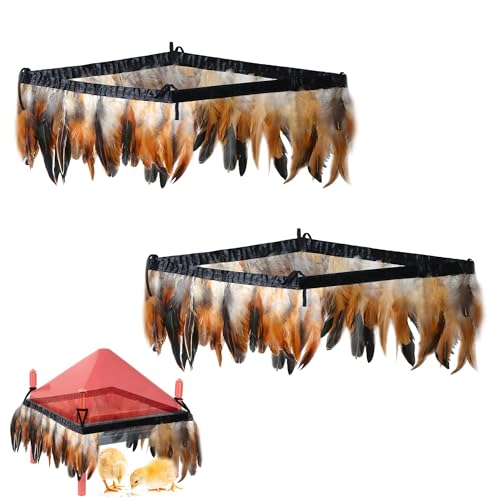 Feathers for Chick Brooder Heating Plate Comfort Feathers for Chick Warmer Chicken Coop Brooder Plate Warm Like Mother Hen (10" x 10", 2 Pack) - size: 10" x 10", 2 Pack