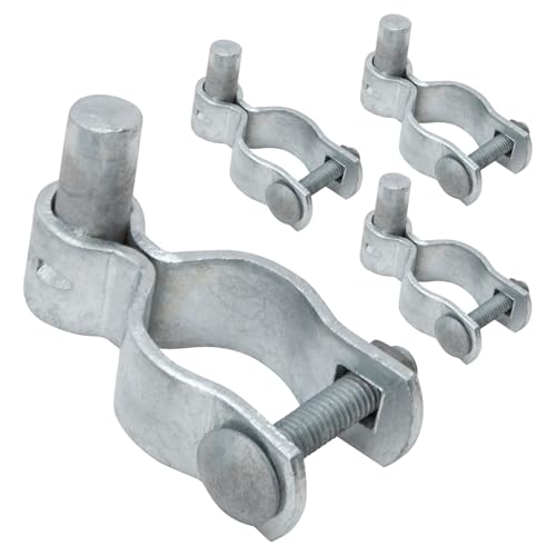 VIVIDA 1-3/8" Chain Link Fence Gate Hinge, Male Gate Post Hinge, 4 PCS | Chain Link Fence Hardware, Galvanized Steel, For 1-3/8" OD Post, Bolts & Nuts Included - size: 1-3/8" (4 PCS)