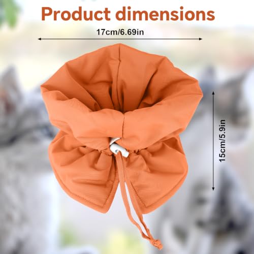 BOXOB Cat Cone Collar, Adjustable Pet Recovery Collar (Orange) | Adjustable Recovery Collar Lightweight Waterproof & Soft Cat Recovery Suit Avoid Licking Wounds for Cats & Dogs - color: Orange