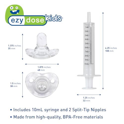 Ezy Dose Medicine Dispenser & Oral Syringe, Precise Dosing, 10 mL 2 TSP | Clear Measurement Markings Support Accurate Portions, Easy-To-Read Design for Convenient Use, Made in USA, BPA-Free - size: 10 mL + Silicone Spout