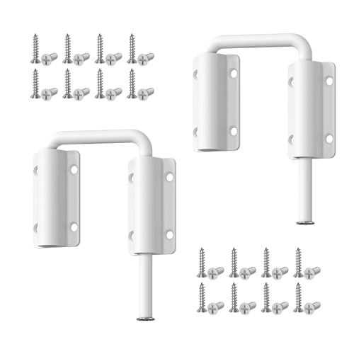 Upgraded Sliding Door Loop Lock, Gate Latches, White-2PCS | 90/180 Degree Patio-Security U-Bolt Latch Lock for Barn Door, Closet, Fence, Window, Multi-Angle, Aluminum Alloy - color: White-2PCS