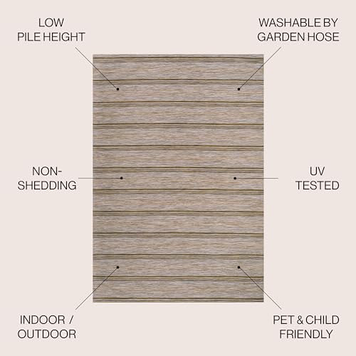 JONATHAN Y Wide Stripe Indoor Outdoor Area Rug 3X5 Brown/Natural, Bo Modern Farmhouse for Backyard, Patio, Porch, Easy-Cleaning, High Traffic, Pet-Friendly, Non-Shedding (TSN101A-3) - size: 3' x 5' (Rectangular)