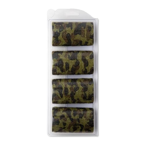 OVIK Health PowerFlex Equine – Extra Strong Self-Adhering Bandage Wrap – Wound Care, Compression & Support Bandage for Horses, Cows & Dogs – Woodland Camo, 4 inch, 4 Rolls (Resealable Case) - color: Camo