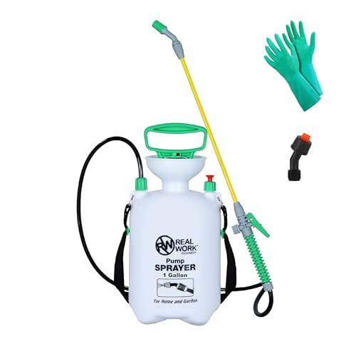REALWORK 1-Gallon Handheld Tank Sprayer with Easy-Carry Shoulder Strap for Lawn, Garden, Yard, in Translucent White - size: 1 gallon