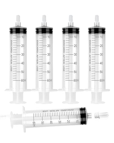 60ml Luer Lock Syringe without Needle - 60cc Plastic Syringes, Sterile, Individually Sealed, Pack of 30 - size: 60ML