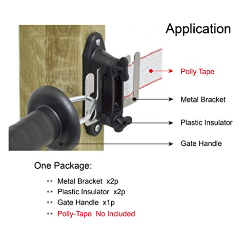 KuGuo Electric Fence Gate Kit, 5 Piece Hardware Set for Livestock Fence | Complete DS kit includes matched gate components for quick installation on farm, horse and cattle electric fence systems