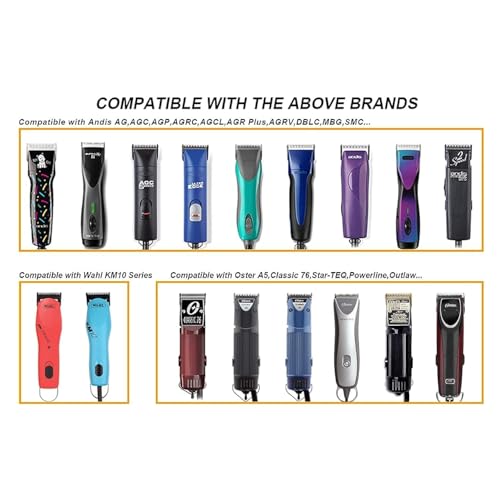 Dog Grooming Ceramic Blades Set,Compatible with Oster 76,Andis,Wahl KM10 | 1.5mm(1/16") Cutting Length,Include 2 Pcs size T-10 - color: T-10(2 Pcs)
