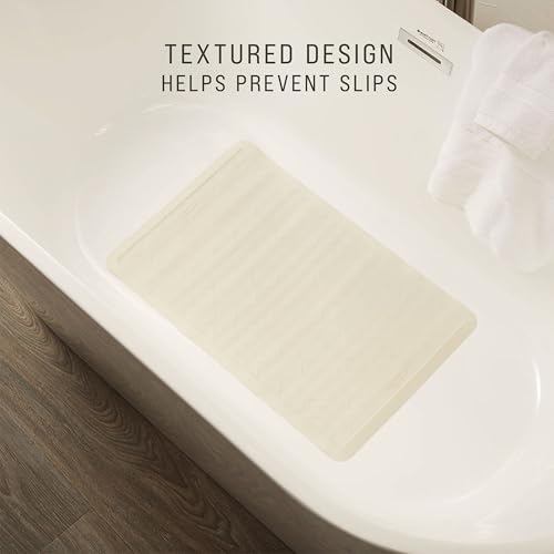 Rubbermaid Commercial Products Safti-Grip Bath Mat, Medium, White, Suction-Backed, Non-Slip for Commercial/Residential Use for Shower Stall/Bathtub/Bathroom - size: Medium