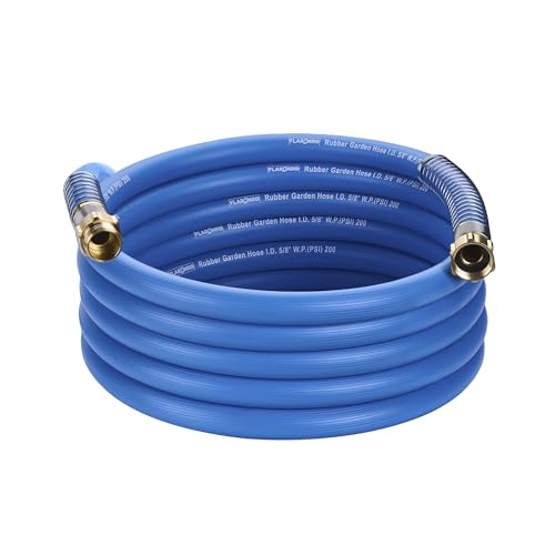 5/8 IN. × 25FT. Heavy Duty Rubber Garden Hose, High Flow 5/8" I.D. Brass Fitting No Memory Durable Heavy Duty Water Hose for Watering, Irrigation, Water Transfer Pump - color: Blue, size: 25FT