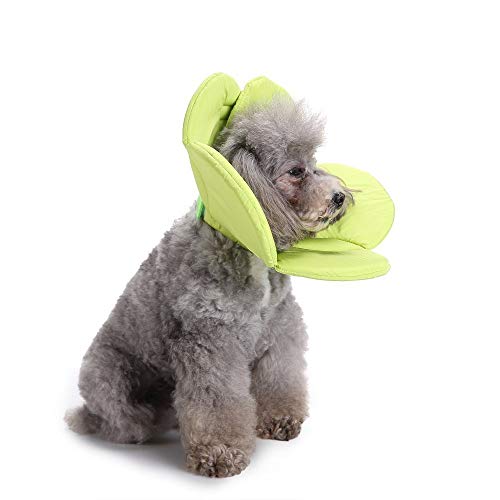 Dogs Cats Medical Grooming Pet E-Collar Recovery Remedy Protective Dog Lick Caught Soft Sponge Adjustable Postoperative Kit for Small and Medium Dog (Green, L (neck's Girth 12.6" to 13.3")) - color: Green, size: L (neck's girth 12.6" to 13.3")