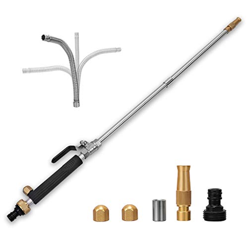 Hydro Jet High Pressure Power Washer-high pressure cleaning tool Extra Long Extendable Wand,Flexible Water Hose Universal Nozzle,Gutter Patio Car Pet Window Cleaning tool black - color: Black
