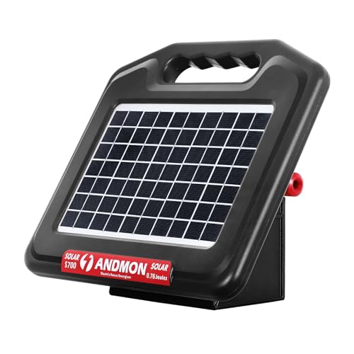 S700 35 Miles Solar Fence Charger, 0.76 Joule Solar Electric Fence Charger for Livestock, Horses, Cattle Sheep, Solar Powered Electric Fence with Dual Input, Easy Installation