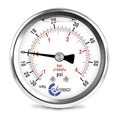 Compound Pressure Gauge -30 inHg to 60 PSI, Liquid Filled, 2.5" Dial, 1/4 NPT Back Mount, 304 Stainless Steel Case, Brass Wetted Parts, PSI/inHg - ASME B40.1 Grade A - size: -30 inHg to 60 PSI, style: STANDARD