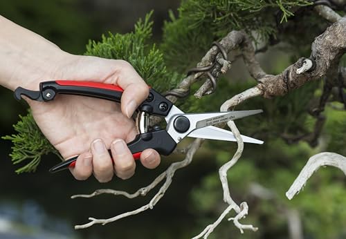 Kimura® 8" Pro Pruning Scissors, Premium Japanese SK5 Hi-Carbon Steel Blades, Non-Slip Vinyl Coated Handles, Lightweight & Ergonomic, Multi-Tasking Pruning Shears, Garden Snips, Precision Clippers - size: 8.2"