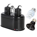 REPTI ZOO Dual Nano Dome Reptile Lamp Fixture Combo Pack Includes 5W Mini Fluorescent UVB Light Bulb & 35W Ceramic Heat Emitter Reptile Heat Lamp Bulb